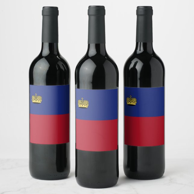 Etiqueta Para Botella De Vino Bandera de Liechtenstein (Botellas)