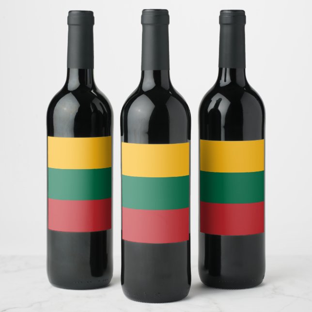 Etiqueta Para Botella De Vino Bandera de Lituania (Botellas)
