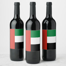 Etiqueta Para Botella De Vino Bandera de los Emiratos Árabes Unidos