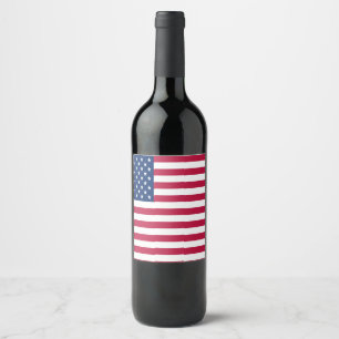 Etiqueta Para Botella De Vino Bandera de los Estados Unidos de América-26976