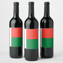 Etiqueta Para Botella De Vino Bandera de Madagascar