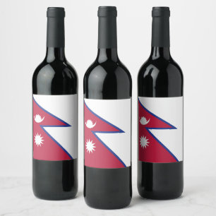 Etiqueta Para Botella De Vino Bandera de Nepal