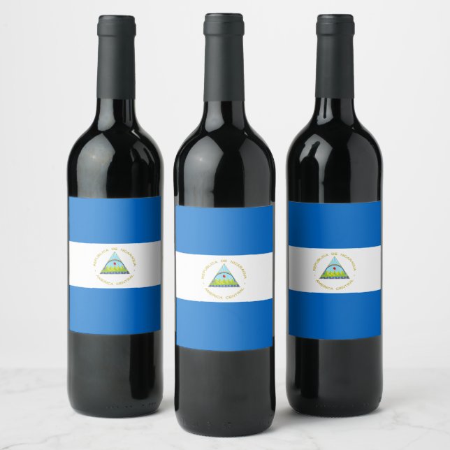 Etiqueta Para Botella De Vino bandera de Nicaragua (Botellas)