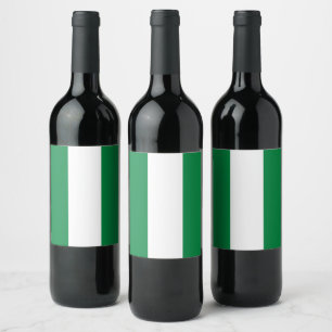 Etiqueta Para Botella De Vino Bandera de Nigeria