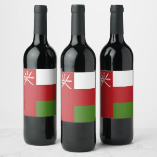 Etiqueta Para Botella De Vino bandera de Omán