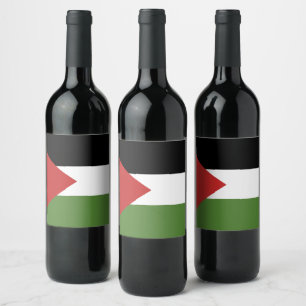 Etiqueta Para Botella De Vino Bandera de Palestina