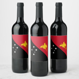 Etiqueta Para Botella De Vino bandera de Papúa Nueva Guinea