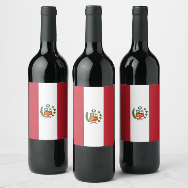 Etiqueta Para Botella De Vino bandera de Perú (Botellas)
