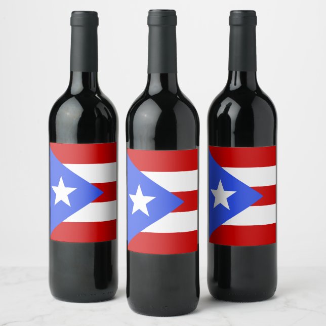 Etiqueta Para Botella De Vino Bandera de Puerto Rico (Botellas)