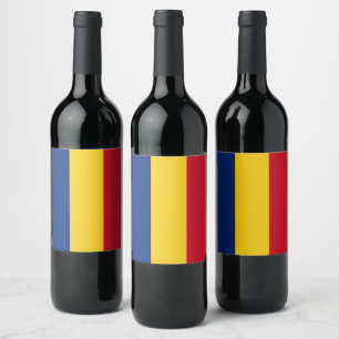 Etiqueta Para Botella De Vino Bandera de Rumania