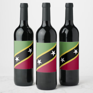 Etiqueta Para Botella De Vino bandera de San Cristóbal y Nieves