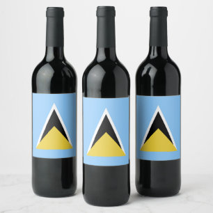 Etiqueta Para Botella De Vino Bandera de Santa Lucía
