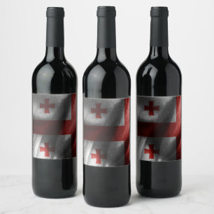 Etiqueta Para Botella De Vino Bandera de seda de Georgia