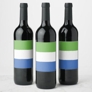 Etiqueta Para Botella De Vino Bandera de Sierra Leona