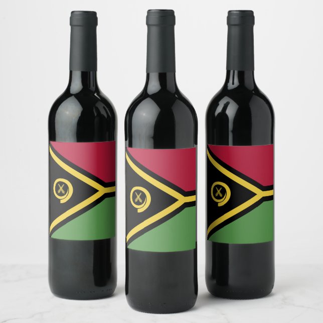 Etiqueta Para Botella De Vino Bandera de Vanuatu (Botellas)
