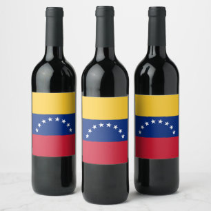 Etiqueta Para Botella De Vino Bandera de Venezuela