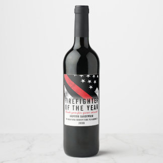 Etiqueta Para Botella De Vino Bandera del bombero Reconocimiento de empleados de