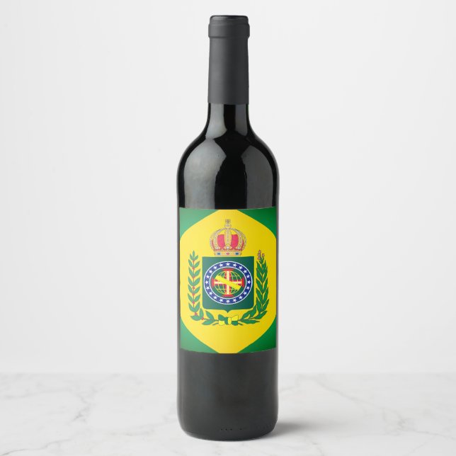Etiqueta Para Botella De Vino Bandera del Imperio de Brasil (Anverso)