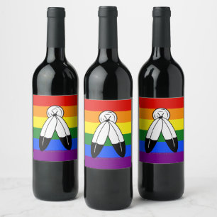 Etiqueta Para Botella De Vino bandera del orgullo de dos espíritus de SlipperyJo