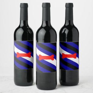 Etiqueta Para Botella De Vino Bandera del orgullo del juego de cachorros de Slip