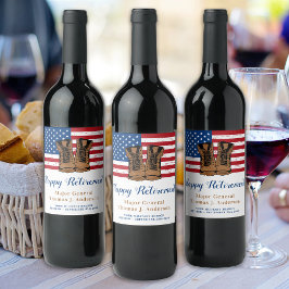 Etiqueta Para Botella De Vino Bandera estadounidense del ejército militar bota a