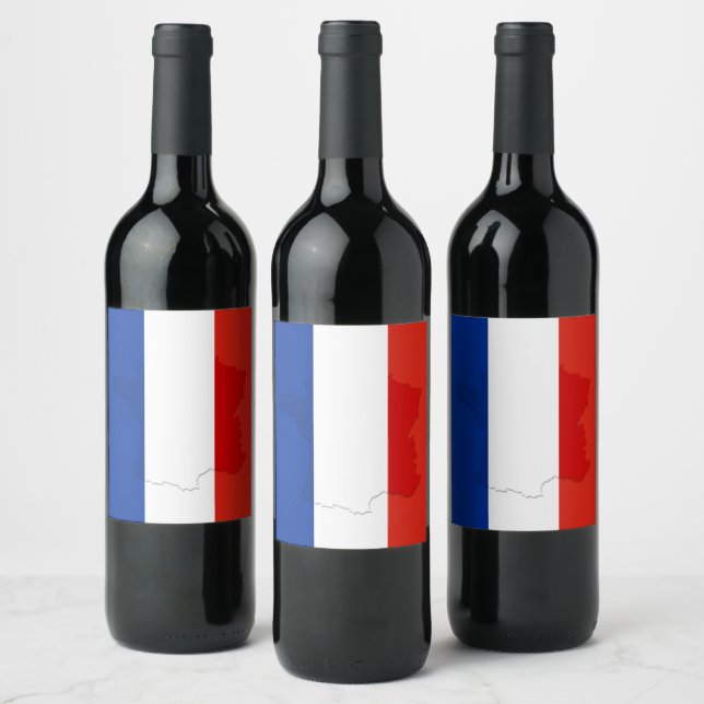 Etiqueta Para Botella De Vino Bandera francesa (Botellas)