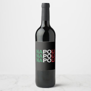Etiqueta Para Botella De Vino Bandera italiana de NAPOLI