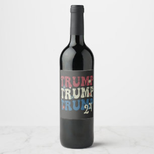 Etiqueta Para Botella De Vino Bandera Patriótica Norteamericana Trump 2024 4 De 