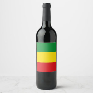Etiqueta Para Botella De Vino Bandera Rastafari Rasta Etíope