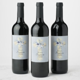 Etiqueta Para Botella De Vino Baptismo de la Cruz Santa