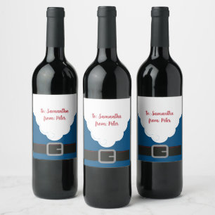 Etiqueta Para Botella De Vino Barba de Santa Esperamos que hayas sido bueno - Az