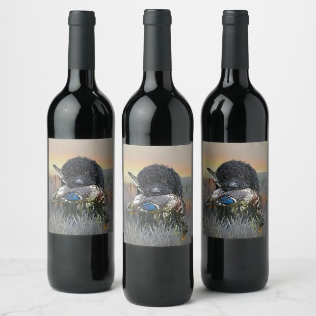 Etiqueta Para Botella De Vino Barbet , Perro de Agua Francés (Botellas)