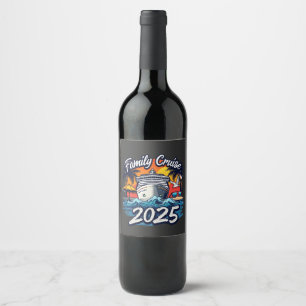 Etiqueta Para Botella De Vino Barco de la tripulación familiar de crucero famili