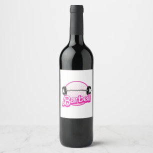 Etiqueta Para Botella De Vino Barra de pesas - rosa