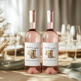 Etiqueta Para Botella De Vino Barras elegantes y ducha de novias con burbujas