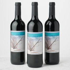 Etiqueta Para Botella De Vino Beach Destination Wedding Coral Shells Tropical