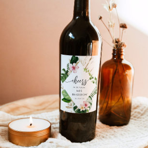 Etiqueta Para Botella De Vino Beach Ducha tropical de novias