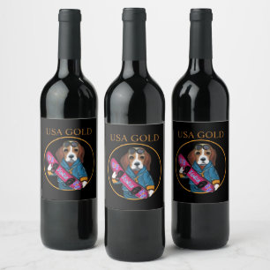 ETIQUETA PARA BOTELLA DE VINO BEAGLE