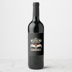Etiqueta Para Botella De Vino Bean Bag Toss Game Player Long Sleeve