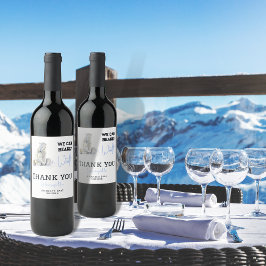 Etiqueta Para Botella De Vino Bearly Wait Polar Bear Blue Boy Winter Baby Shower