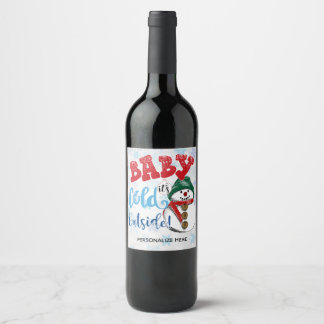Etiqueta Para Botella De Vino Bebé hace frío afuera