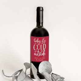 Etiqueta Para Botella De Vino Bebé hace frío afuera | NAVIDADES PERSONALIZADOS