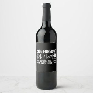 Etiqueta Para Botella De Vino Bebé Llegando Pronto Pronóstico 2026 Chiste de Bab