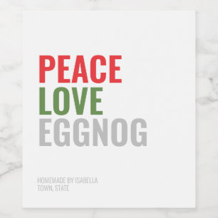 Etiqueta Para Botella De Vino Bebida de Navidades de huevo