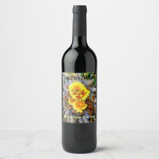 ETIQUETA PARA BOTELLA DE VINO BEBIDA DE VINO CACTUS A SU PROPIO RIESGO