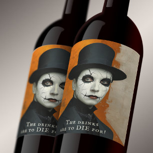 Etiqueta Para Botella De Vino Bebidas divertidas de Halloween gótico para morirs