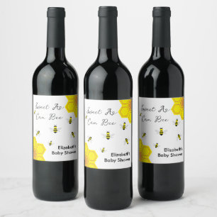 Etiqueta Para Botella De Vino Bee Baby Shower