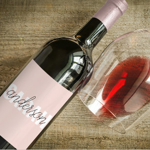 Etiqueta Para Botella De Vino Belleza rosa pastel moderna Personalizada
