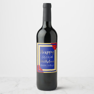 Etiqueta Para Botella De Vino Belleza y el tema de la bestia Feliz cumpleaños
