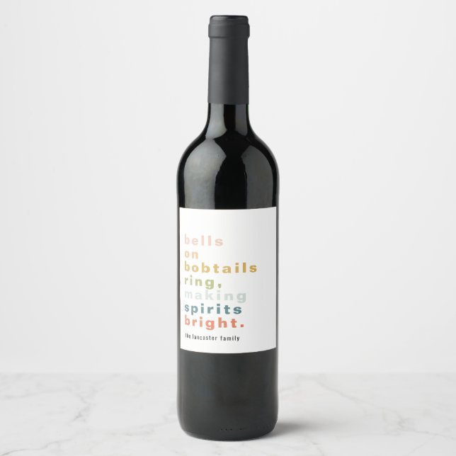 Etiqueta Para Botella De Vino Bells en la etiqueta de vino Personalizado Bobtail (Anverso)